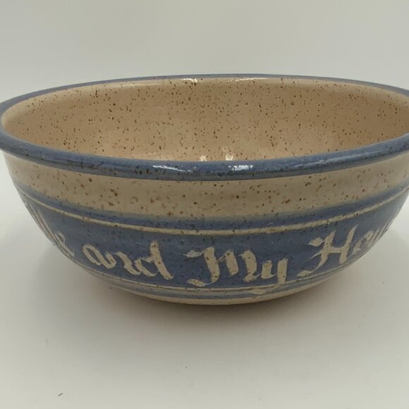 1988 Artist Signed Joshua 24:15 Bible Scripture Pottery Bowl 10" - Picture 5 of 10